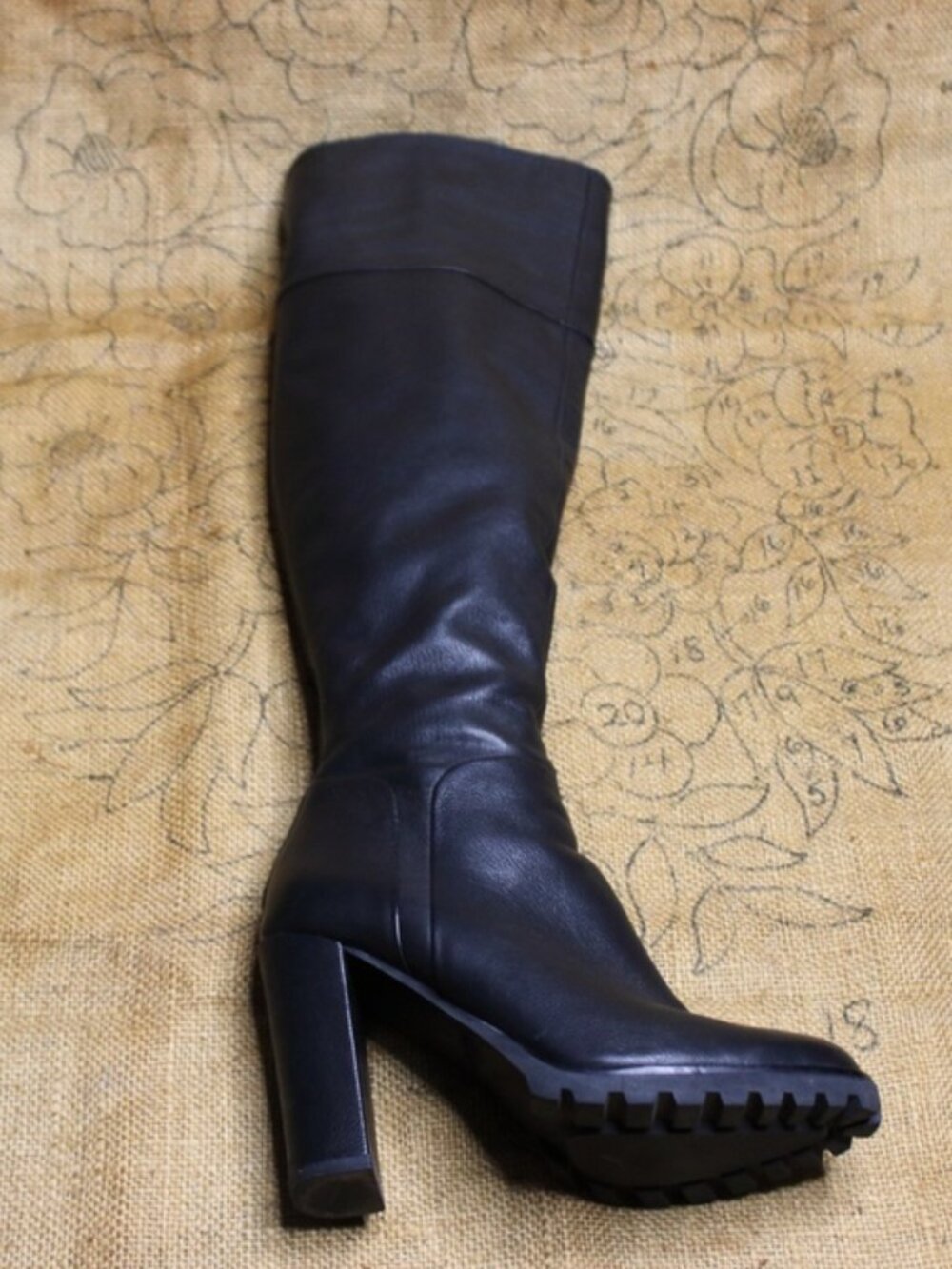 ALDO Black Knee High Platform Lug Sole Boots Chunky Grunge Y2K Goth 6.5 - Picture 5 of 8